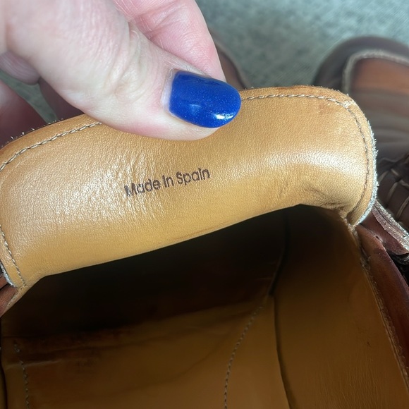 Magnanni Men's Silvano Apron Toe Bit Loafers Tan Leather Loafers Size 12 - Picture 16 of 17